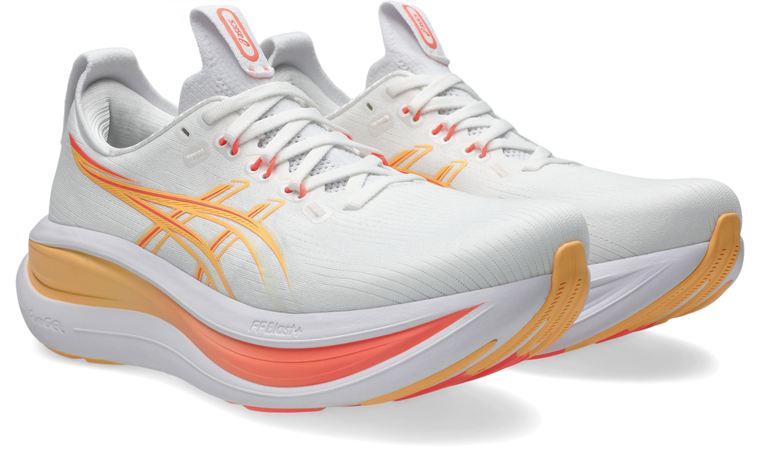 Asics Womens Gel Nimbus 28 Ignite - White/Sun Coral - Neutral - AW26