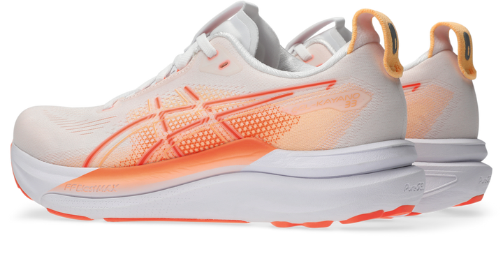 Asics Womens Gel Kayano 33 Ignite - White/Vivid Coral - Stability - AW26