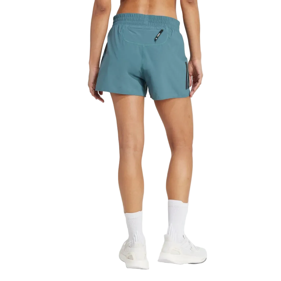 Adidas Womens Own The Run 4" Shorts - Blue