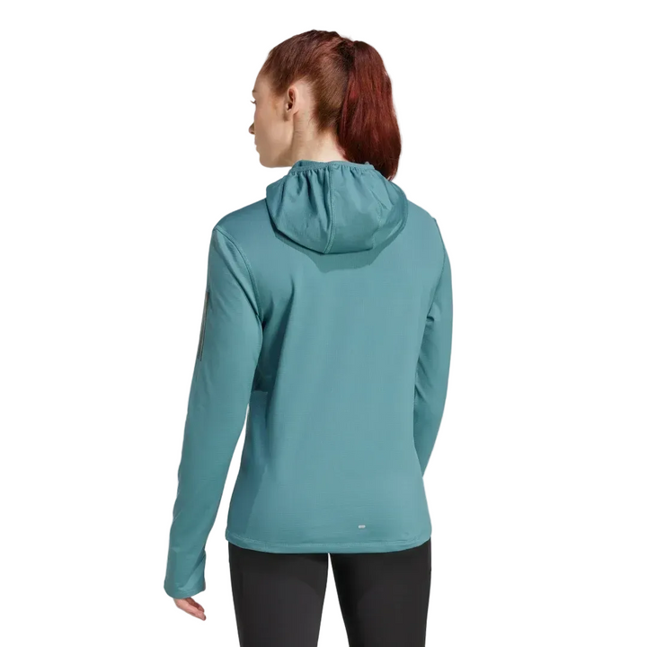 Adidas Womens Own the Run Hooded Half Zip  - Green