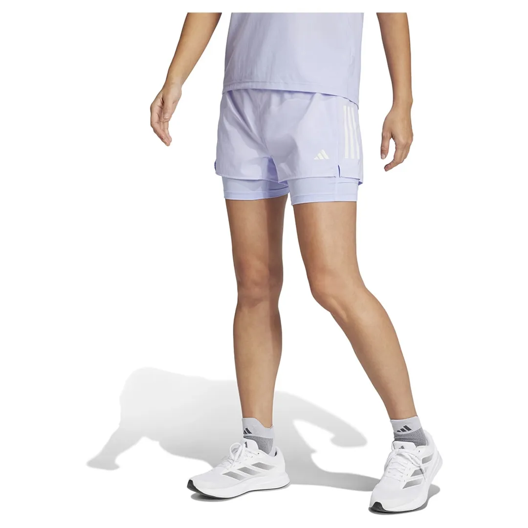 Adidas Womens Own The Run Climacool 2in1 Shorts - Violet