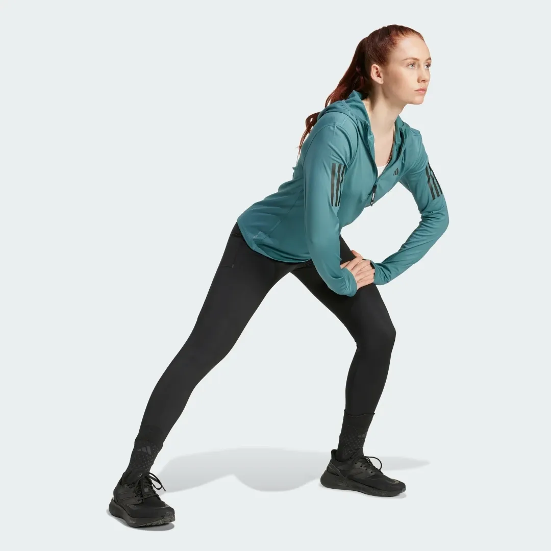 Adidas Womens Own the Run Hooded Half Zip  - Green