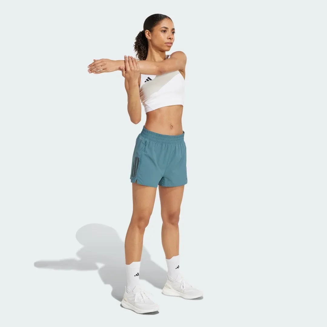 Adidas Womens Own The Run 4" Shorts - Blue