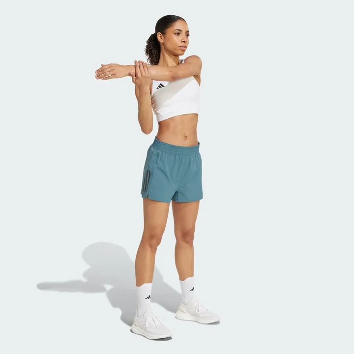 Adidas Womens Own The Run 4" Shorts - Blue