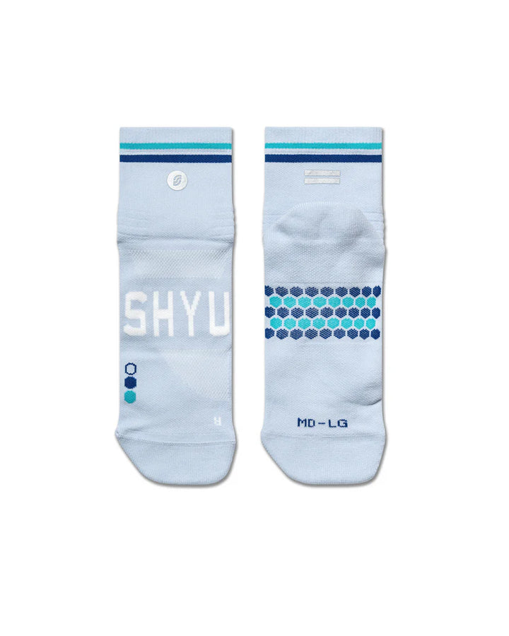 SHYU Racing Quarter Crew Socks - Ice/Blue/Azure