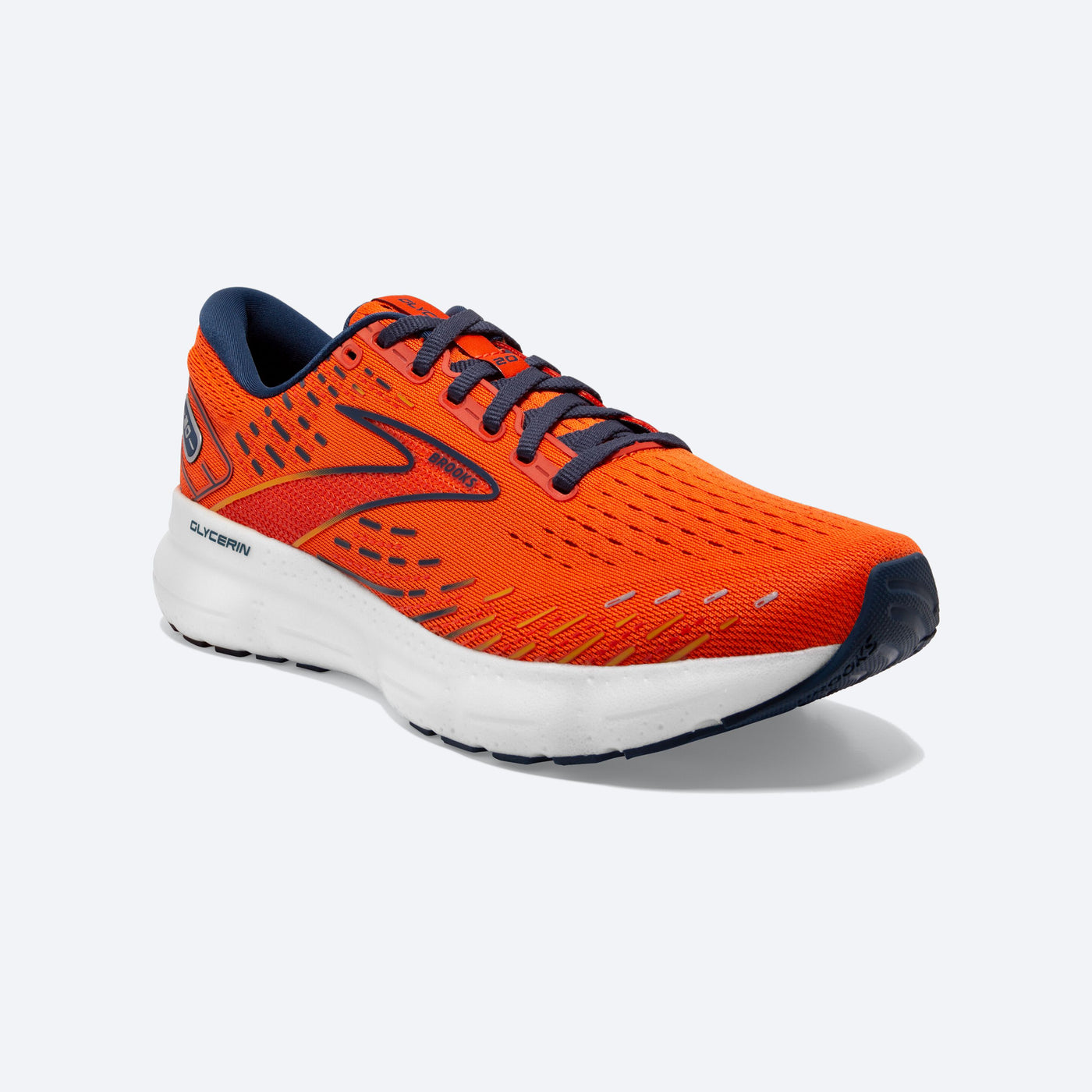 Brooks Mens Glycerin 20 - Orange/Titan/Flame - Neutral