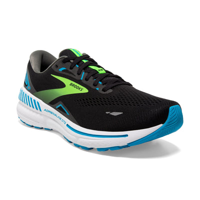 Brooks Mens Adrenaline GTS 23 Extra Wide - 4E Width - Black/Hawaiian Ocean/Green - Stability