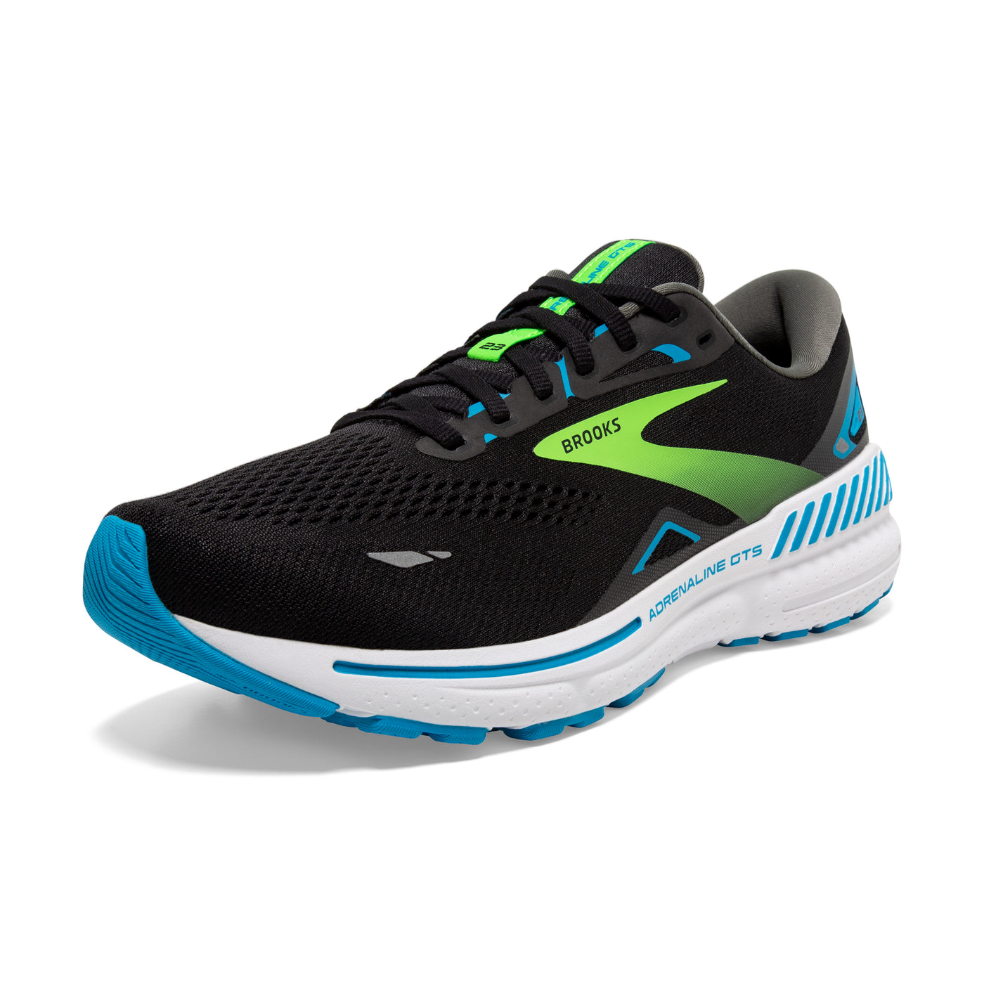 Brooks Mens Adrenaline GTS 23 - Black/Hawaiian Ocean/Green - Stability