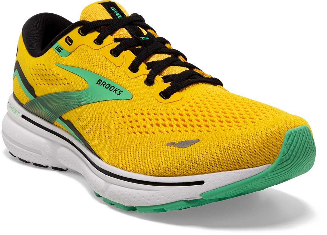 Brooks Mens Ghost 15 - Lemon Chrome/Black/Springbud - Neutral