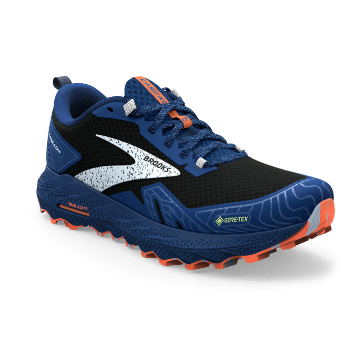 Brooks Mens Cascadia 17 GTX - Black/Blue/Firecracker - Trail
