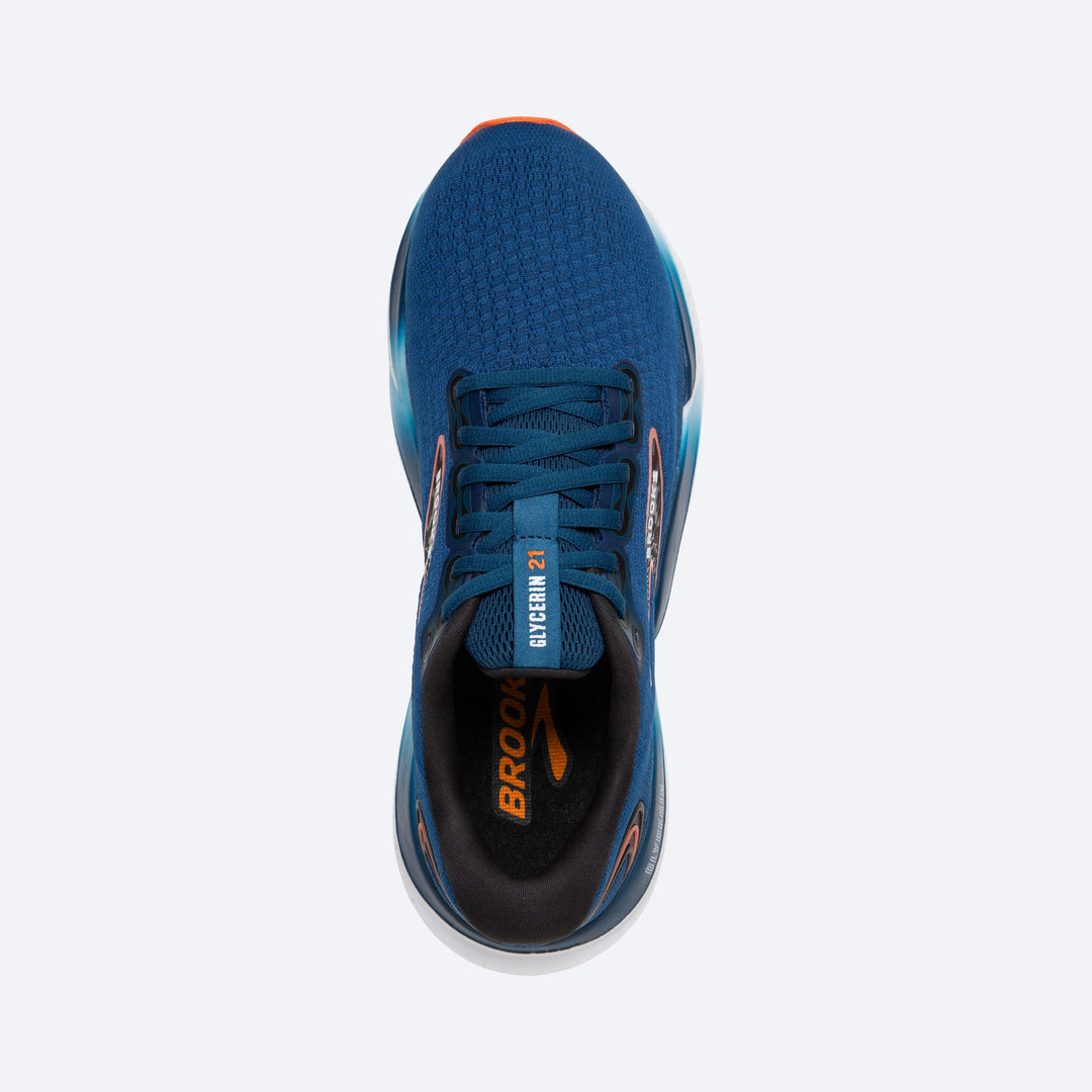 Brooks Mens Glycerin 21 - Blue Opal/Black/Nasturtium - Neutral