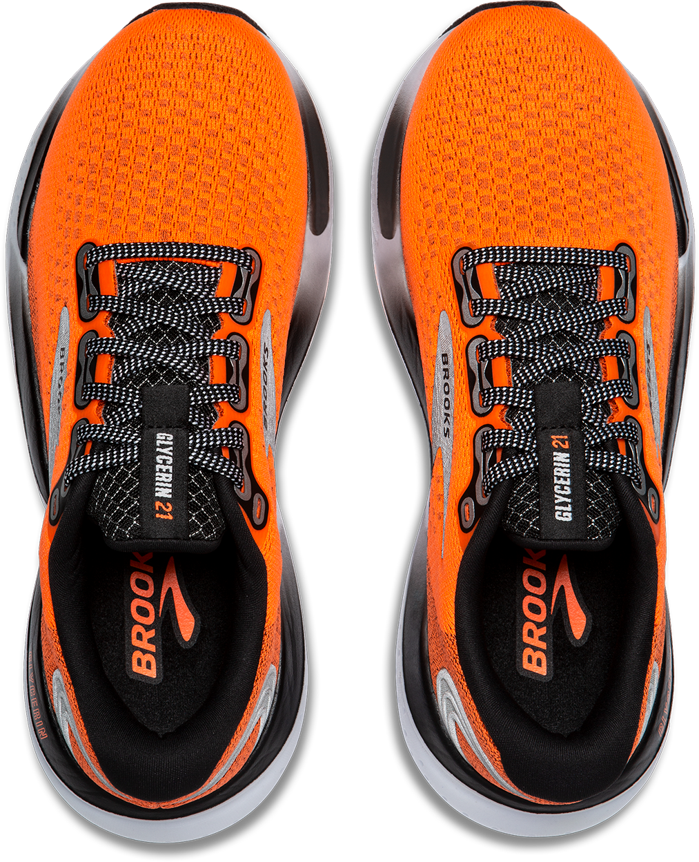 Brooks Mens Glycerin 21 - Orange/Black/White - Neutral