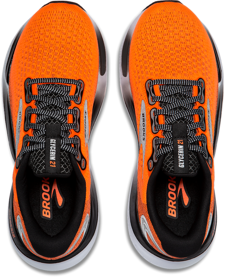 Brooks Mens Glycerin 21 - Orange/Black/White - Neutral