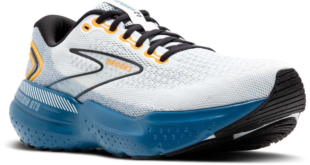 Brooks Mens Glycerin GTS 21 -  White/Sapphire/Orange - Stability