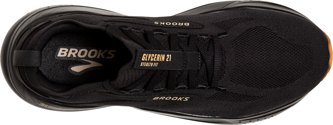 Brooks Mens Glycerin StealthFit 21 - Black/Cream/Biscuit - Neutral