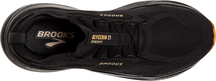 Brooks Mens Glycerin StealthFit 21 - Black/Cream/Biscuit - Neutral