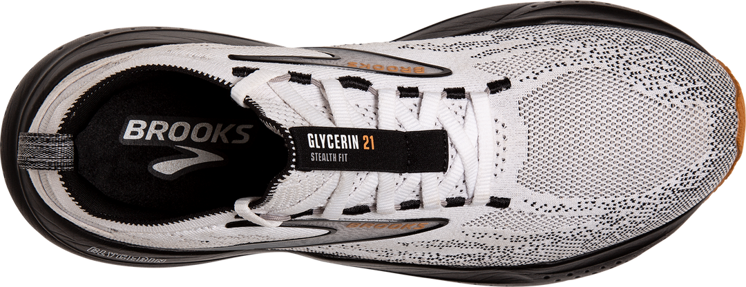 Brooks Mens Glycerin StealthFit 21 - White/Grey/Black - Neutral