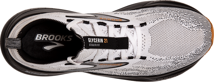 Brooks Mens Glycerin StealthFit 21 - White/Grey/Black - Neutral