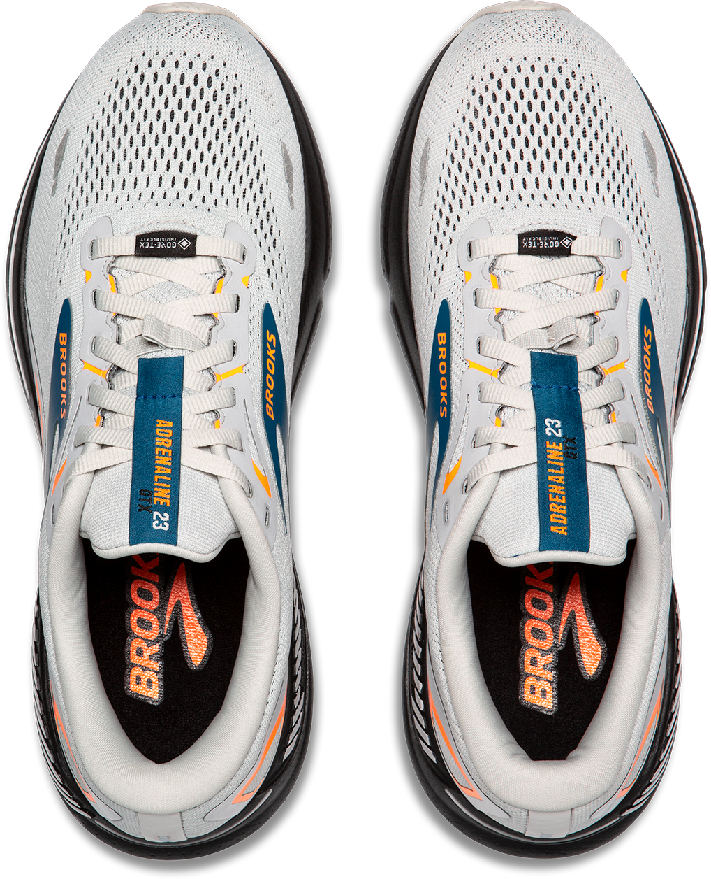 Brooks Mens Adrenaline GTS 23 GTX - Oyster Mushroom/Orange/Blue - Stability