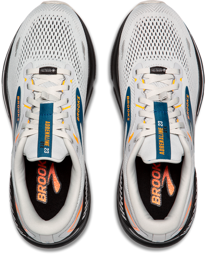 Brooks Mens Adrenaline GTS 23 GTX - Oyster Mushroom/Orange/Blue - Stability