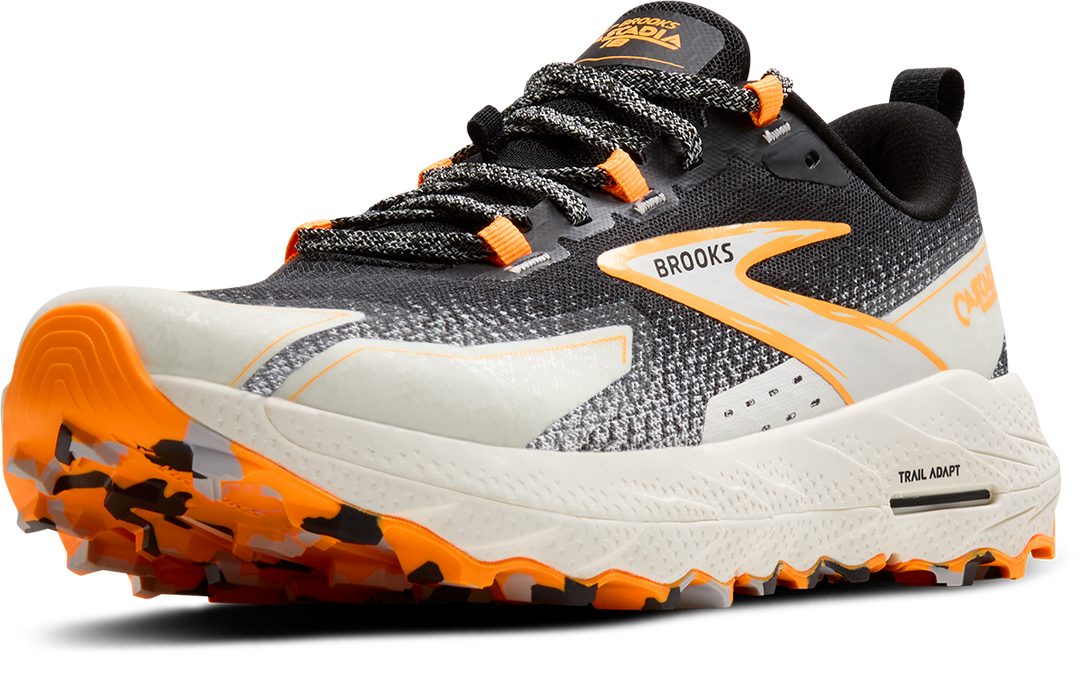 Brooks Mens Cascadia 18 - Black/Blue Wash/Orange - Trail - SS25