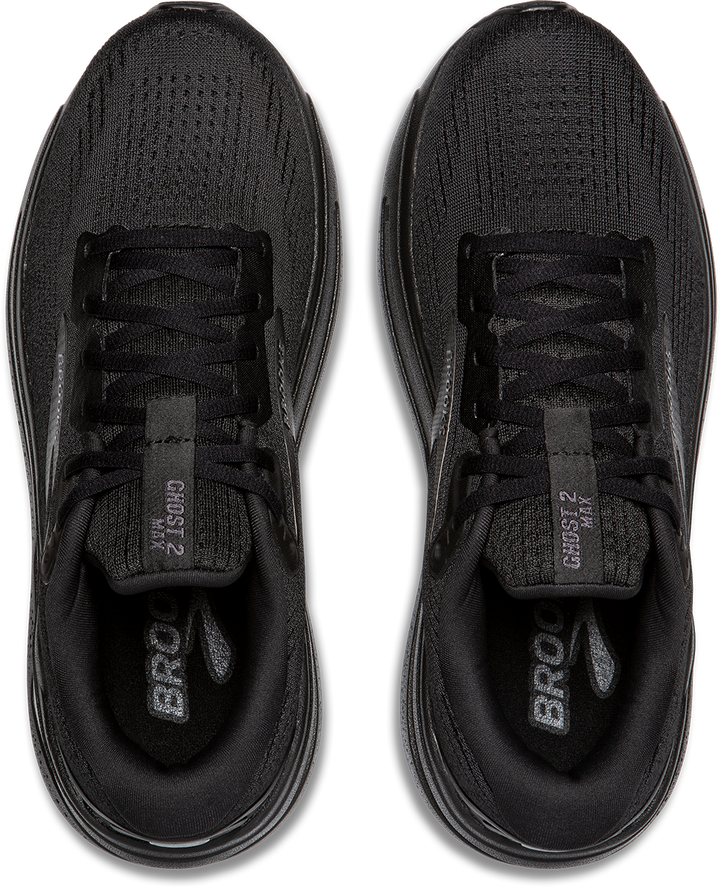 Brooks Mens Ghost Max 2 Wide - 2E Width - Black/Black/Ebony - Neutral