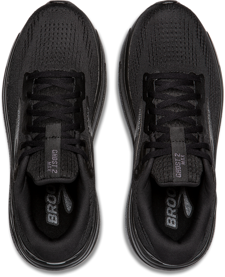Brooks Mens Ghost Max 2 Wide - 2E Width - Black/Black/Ebony - Neutral