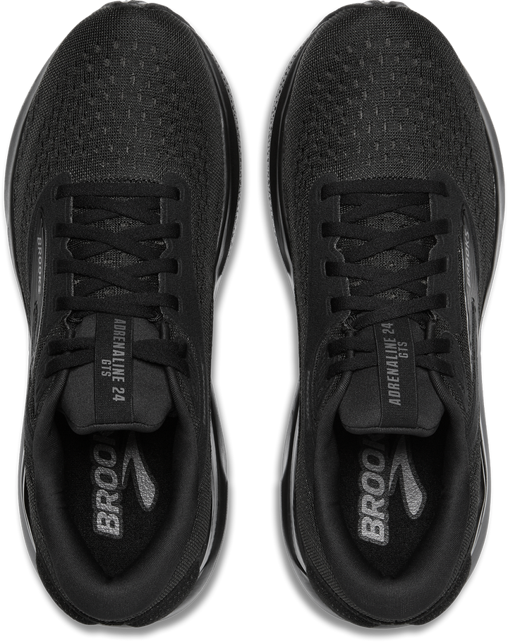 Brooks Mens Adrenaline GTS 24 Extra Wide - 4E Width - Black/Black/Ebony - Stability - SS25