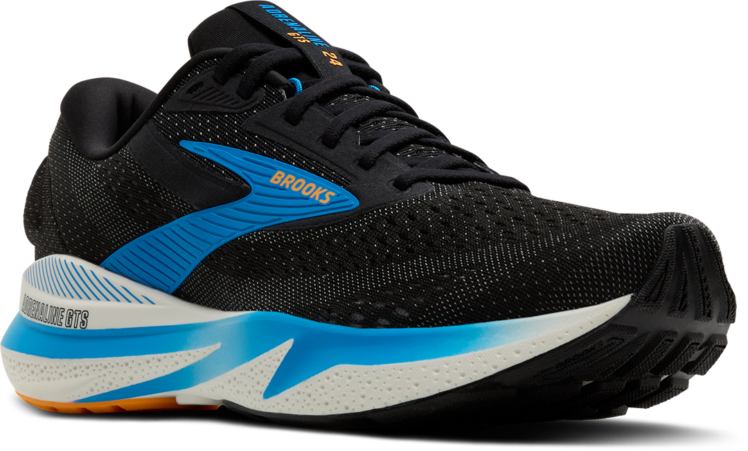 Brooks Mens Adrenaline GTS 24 - Black/Ebony/Cloissonne - Stability - AW25
