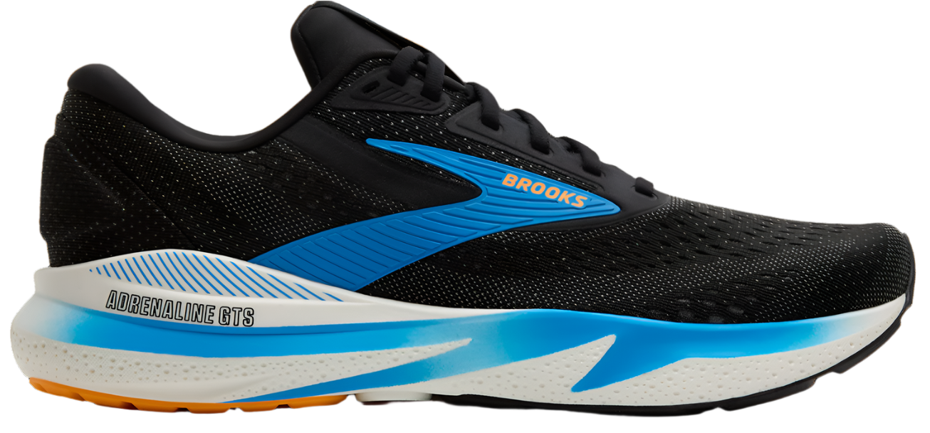 Brooks Mens Adrenaline GTS 24 - Black/Ebony/Cloissonne - Stability - AW25