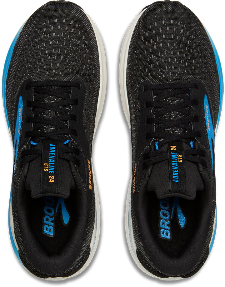 Brooks Mens Adrenaline GTS 24 - Black/Ebony/Cloissonne - Stability - AW25