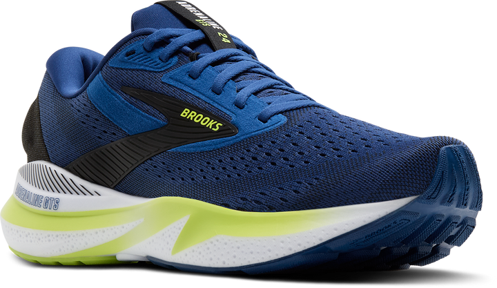 Brooks Mens Adrenaline GTS 24 - Navy Peony/Black/Acid Lime - Stability - AW25