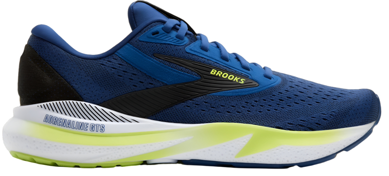 Brooks Mens Adrenaline GTS 24 - Navy Peony/Black/Acid Lime - Stability - AW25