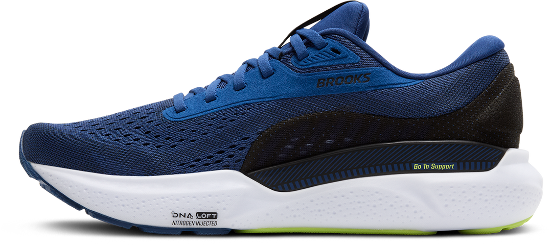 Brooks Mens Adrenaline GTS 24 - Navy Peony/Black/Acid Lime - Stability - AW25