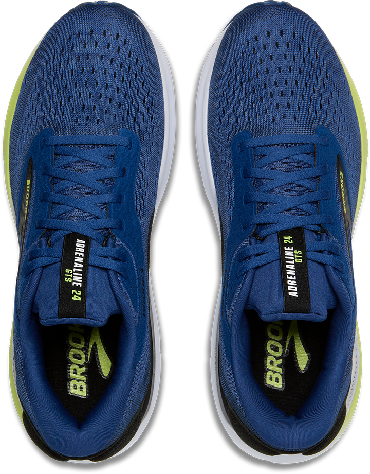 Brooks Mens Adrenaline GTS 24 - Navy Peony/Black/Acid Lime - Stability - AW25