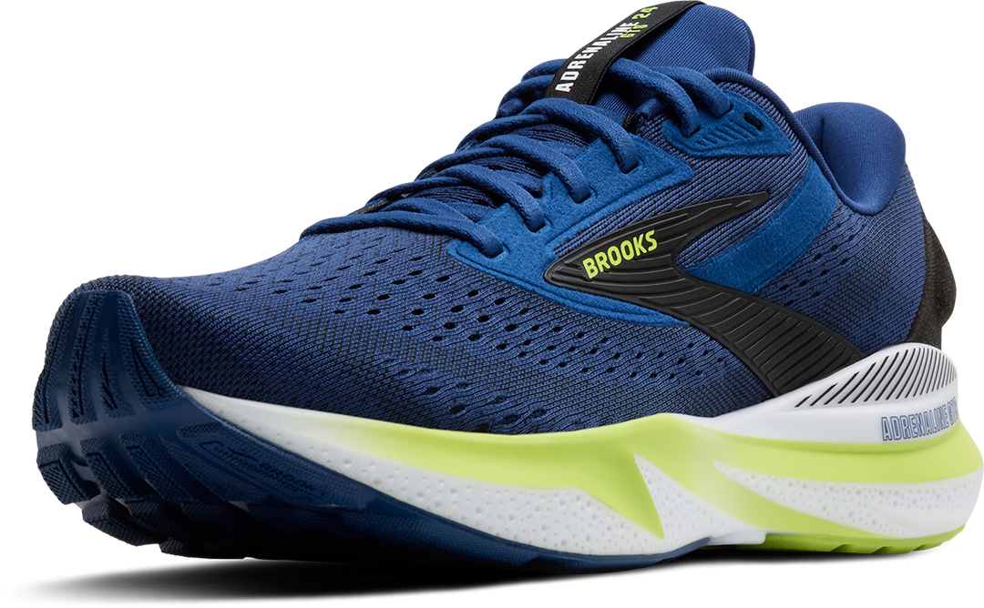 Brooks Mens Adrenaline GTS 24 - Navy Peony/Black/Acid Lime - Stability - AW25