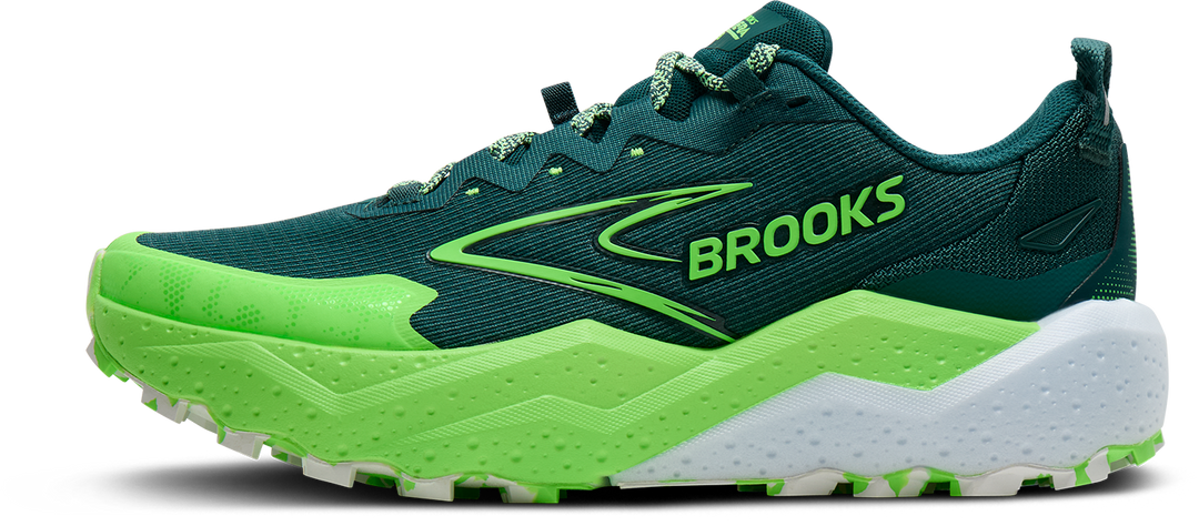 Brooks Herren Caldera 8 – Atlantic Deep/Grün/Weiß – Trail – SS26