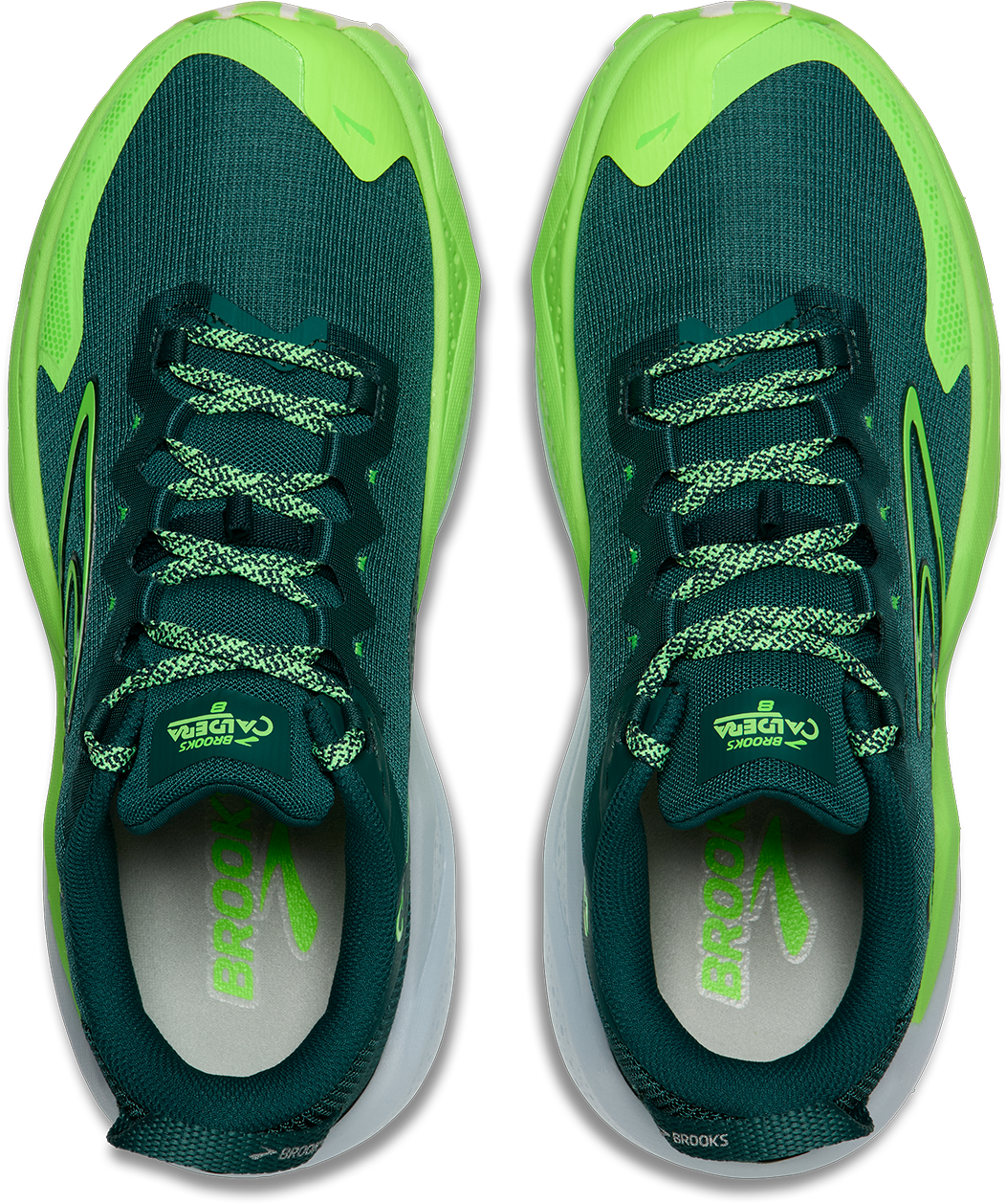 Brooks Herren Caldera 8 – Atlantic Deep/Grün/Weiß – Trail – SS26