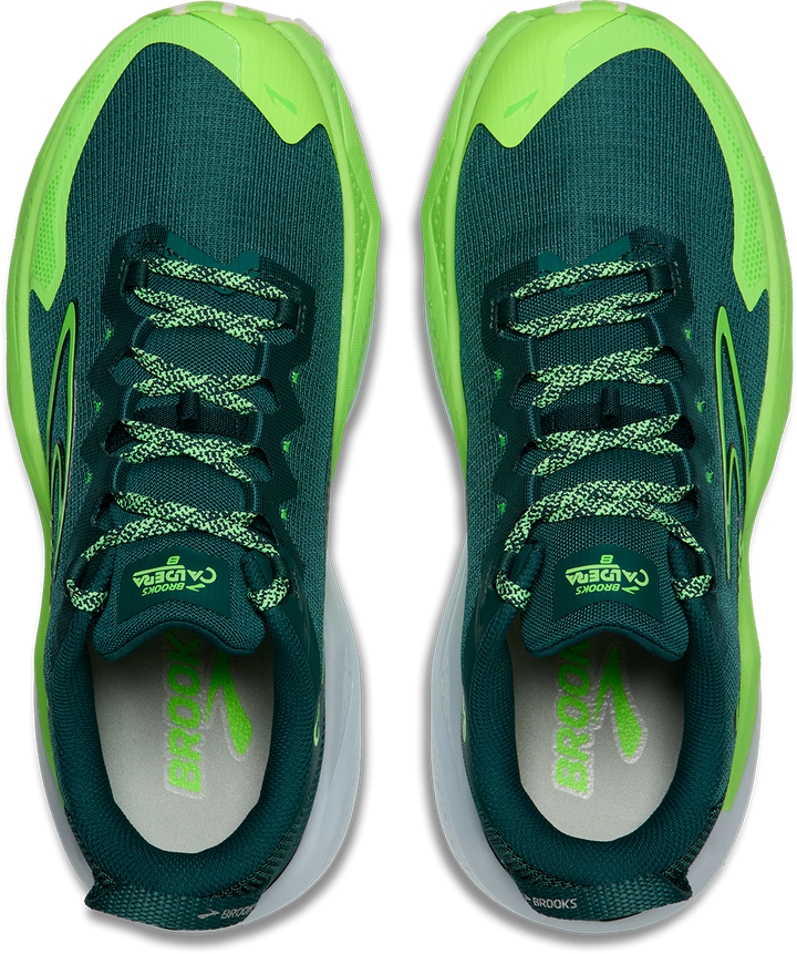 Brooks Herren Caldera 8 – Atlantic Deep/Grün/Weiß – Trail – SS26