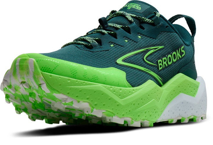 Brooks Herren Caldera 8 – Atlantic Deep/Grün/Weiß – Trail – SS26