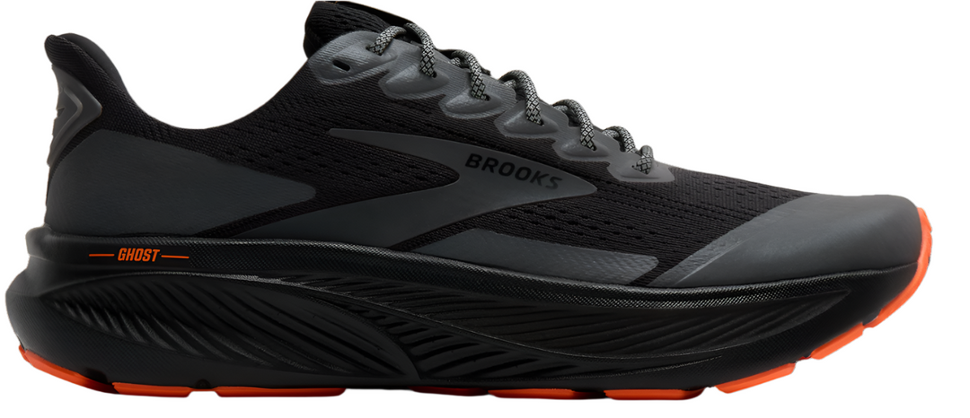 Brooks Mens Ghost 17 - Black/Orange - Neutral - AW25
