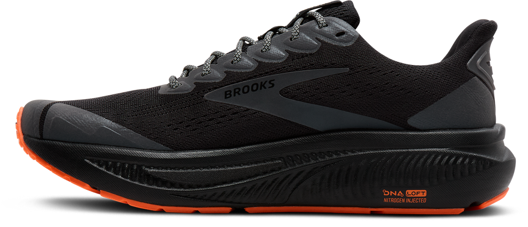 Brooks Mens Ghost 17 - Black/Orange - Neutral - AW25