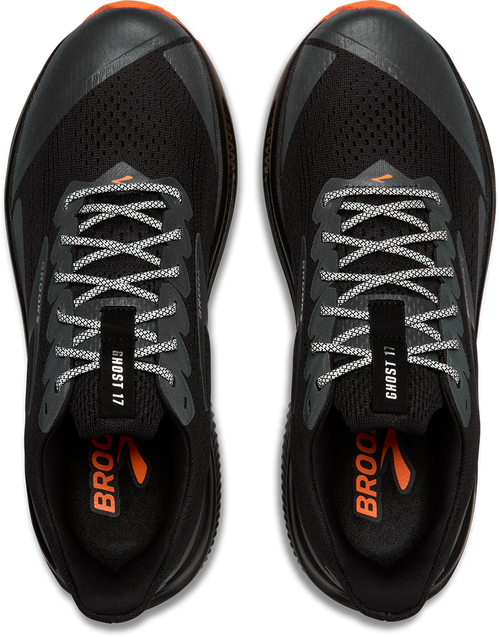 Brooks Mens Ghost 17 - Black/Orange - Neutral - AW25