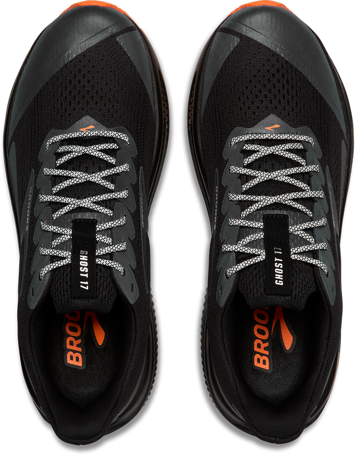Brooks Mens Ghost 17 - Black/Orange - Neutral - AW25