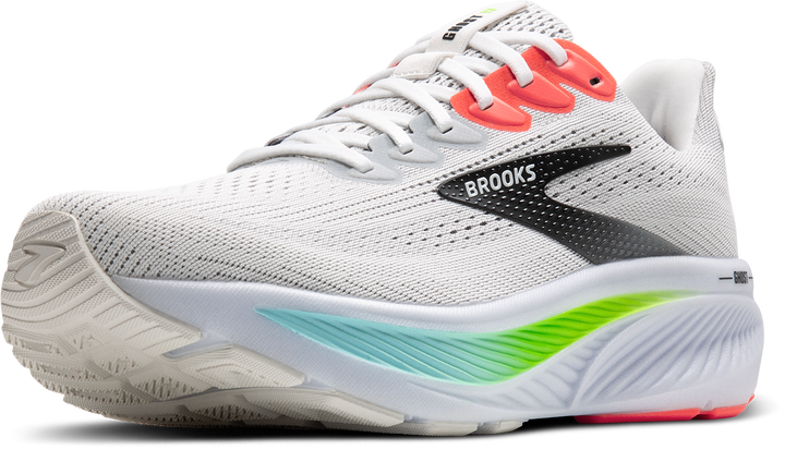 Brooks Mens Ghost 17 - White/Pink Clay/Gecko - Neutral - AW25