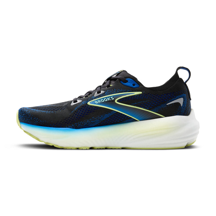 Brooks Mens Glycerin 22 Wide - 2E Width - Black/Cobalt/Neo Yellow - Neutral - SS25