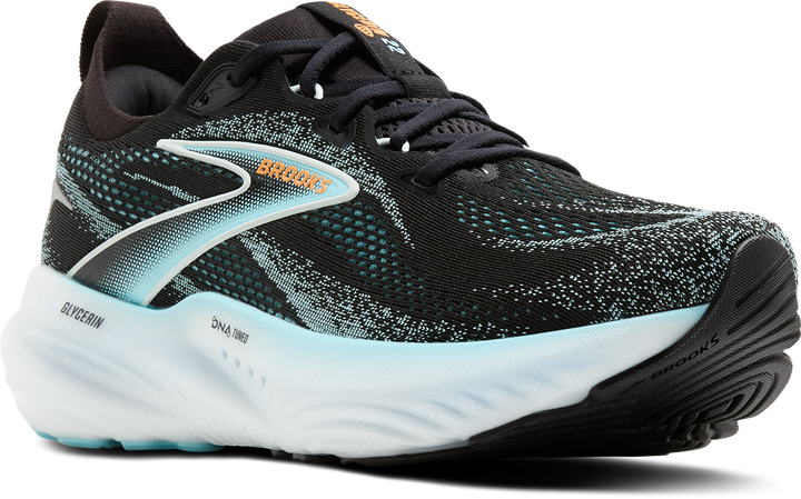 Brooks Mens Glycerin 22 - Black/Atomizer/Blazing Orange - Neutral - AW25