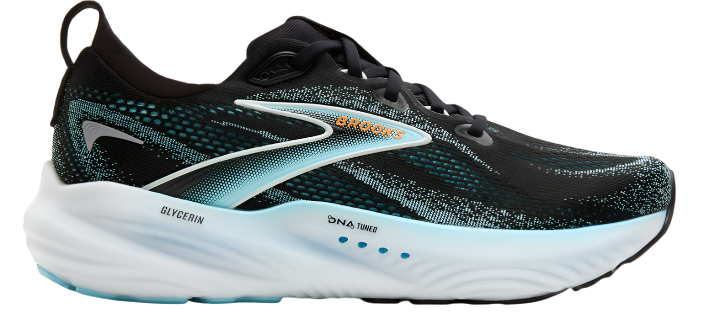 Brooks Mens Glycerin 22 - Black/Atomizer/Blazing Orange - Neutral - AW25