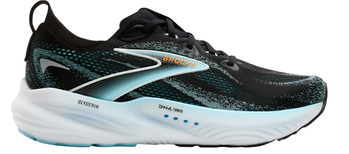 Brooks Mens Glycerin 22 - Black/Atomizer/Blazing Orange - Neutral - AW25