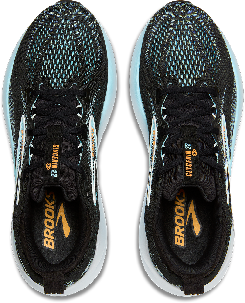 Brooks Mens Glycerin 22 - Black/Atomizer/Blazing Orange - Neutral - AW25